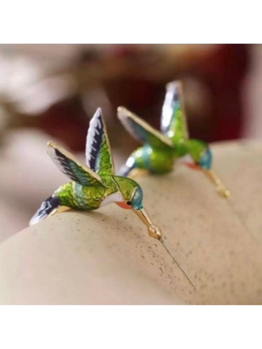 Hummingbird Earrings Hummingbird Enamel Multicolor  Earrings